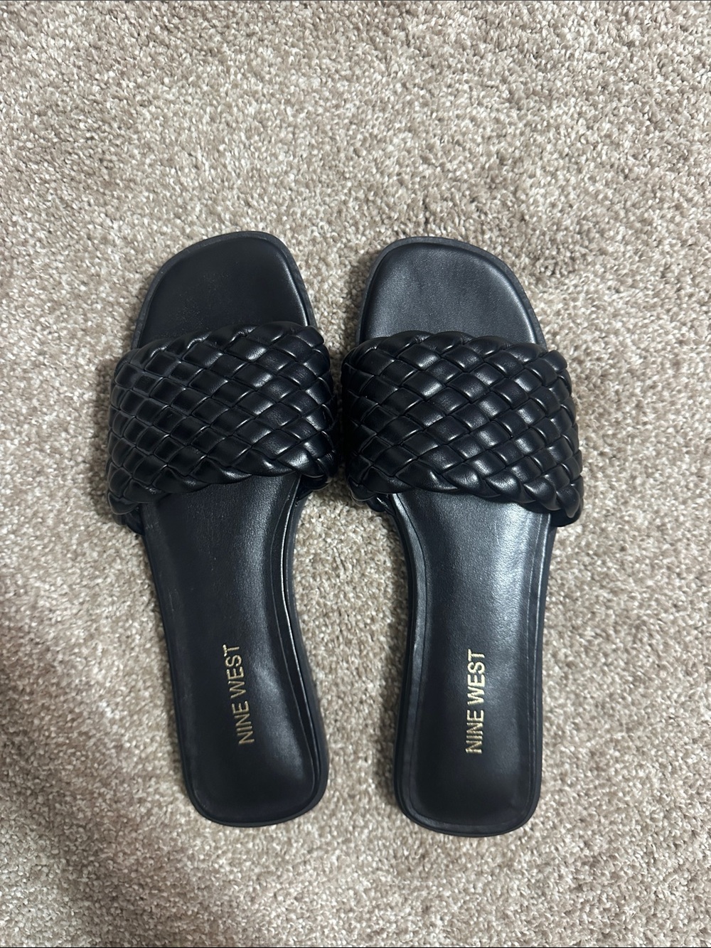 Nine West Black Braided Sandals